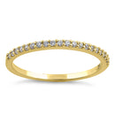 Solid 14K Yellow Gold Round Cut Half Eternity CZ Ring