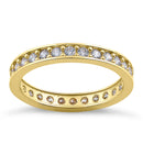 Solid 14K Yellow Gold Channel Eternity CZ Ring
