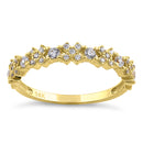 Solid 14K Yellow Gold Xs and Os CZ Ring