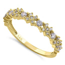 Solid 14K Yellow Gold Xs and Os CZ Ring