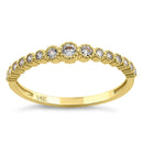 Solid 14K Yellow Gold Ascending Round Cut CZ Ring