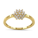 Solid 14K Yellow Gold Hexagon CZ Ring