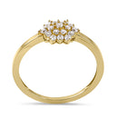 Solid 14K Yellow Gold Hexagon CZ Ring