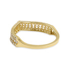 Solid 14K Yellow Gold Layered Chevron CZ Ring