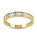 Solid 14K Yellow Gold Baguette CZ Band Ring