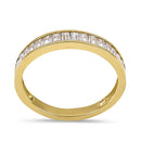 Solid 14K Yellow Gold Baguette CZ Band Ring