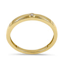 Solid 14K Yellow Gold Small CZ Band Ring