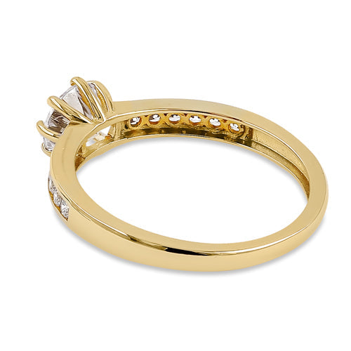 Solid 14K Yellow Gold 6.0mm CZ Wedding Ring