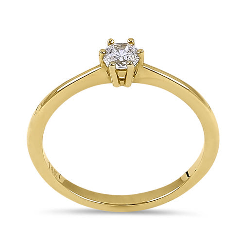 Solid 14K Yellow Gold 4.0mm CZ Wedding Ring