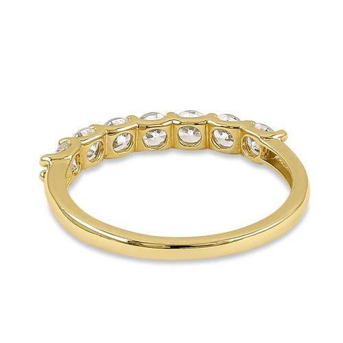 Solid 14K Yellow Gold 3.0mm Half Eternity Band Ring
