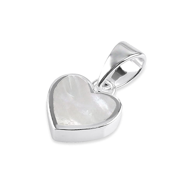 Sterling Silver Small Heart Mother of Pearl Pendant