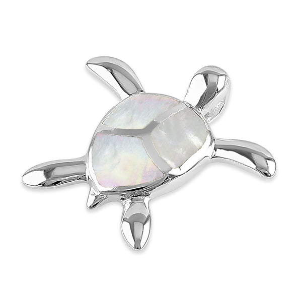 Sterling Silver Mother of Pearl Turtle Pendant