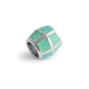 Sterling Silver Green Lab Opal Slider Bead Pendant