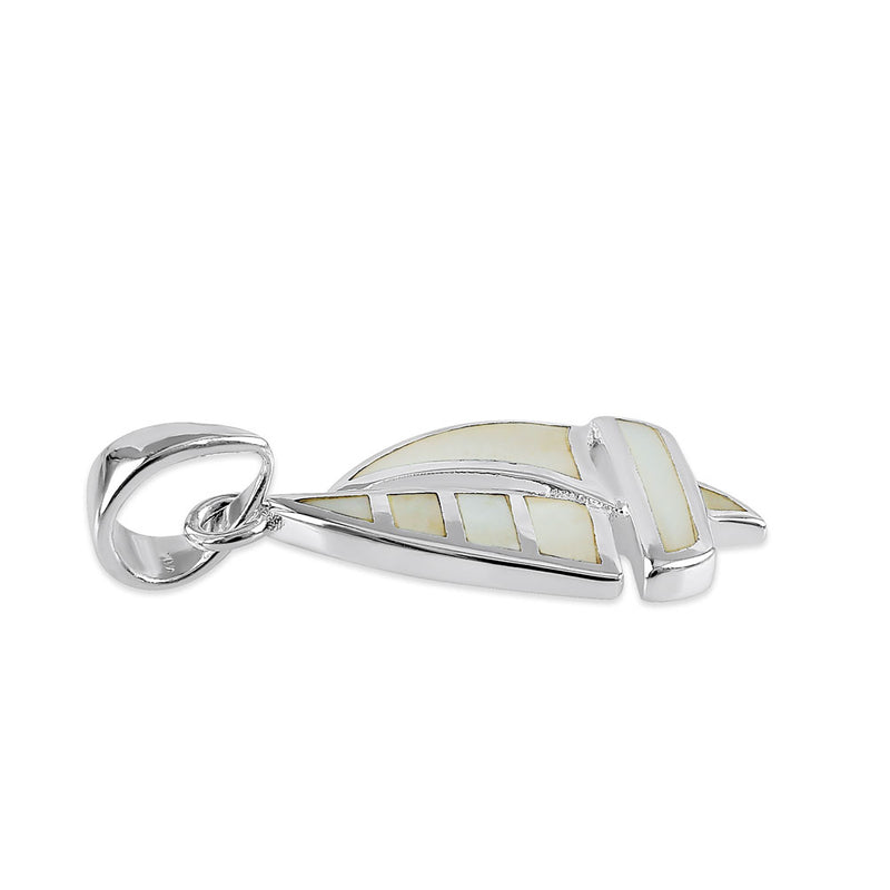 Sterling Silver Mother of Pearl Sailboat Pendant