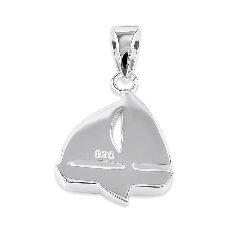 Sterling Silver Mother of Pearl Sailboat Pendant