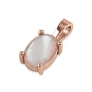 Sterling Silver Rose Gold Plated Pink Mother of Pearl Oval Pendant