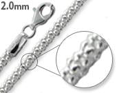 Sterling Silver Popcorn Chain 2MM