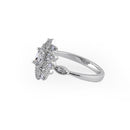 Sterling Silver Ornate Flower Oval & Round CZ Ring