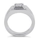 Sterling Silver Elegant Carved Engagement Ring