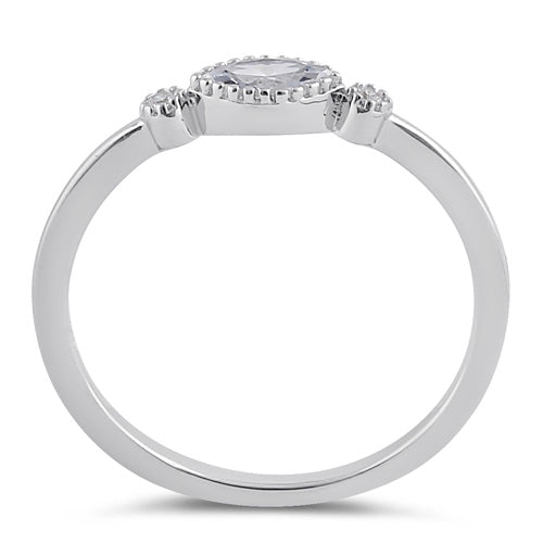 Sterling Silver Elegant Marquise Engagement Ring
