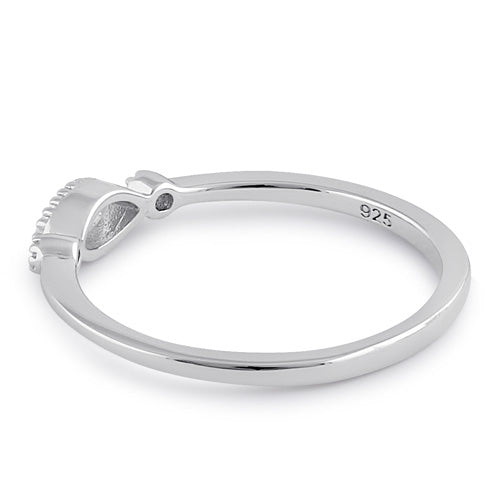 Sterling Silver Elegant Marquise Engagement Ring
