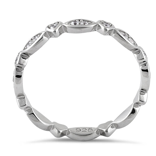 Sterling Silver Eternity Heart & Oval Clear CZ Ring