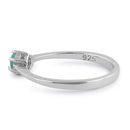 Sterling Silver Round Green Lab Opal Ring