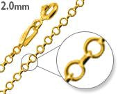 14K Gold Plated Sterling Silver Rollo Chain 2.0MM