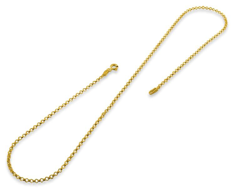 14K Gold Plated Sterling Silver Rollo Chain 2.0MM