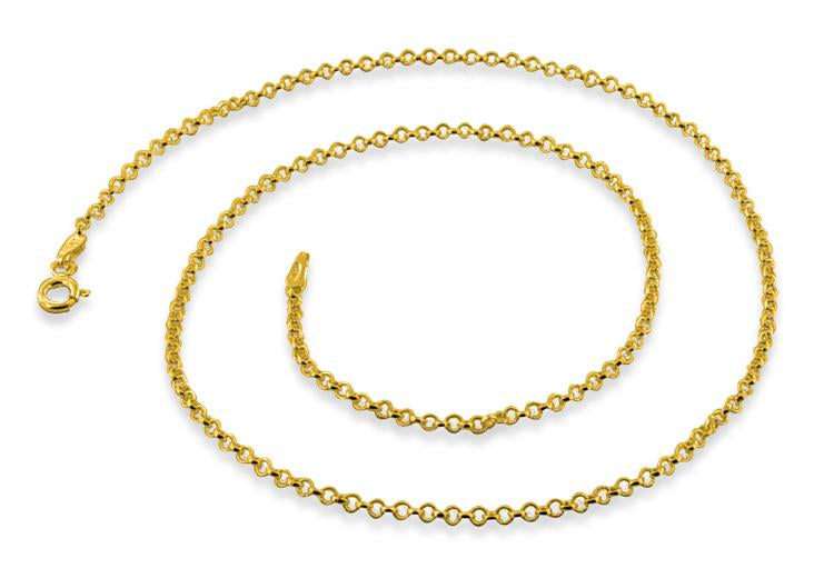 14K Gold Plated Sterling Silver Rollo Chain 2.0MM