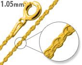 14K Gold Plated Sterling Silver Rope Chain 1.05MM