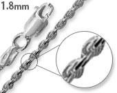Sterling Silver Rope Chain 1.8MM