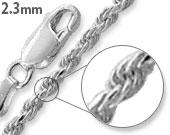 Sterling Silver Rope Chain 2.3MM