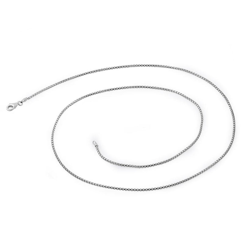 Sterling Silver Round Box Chain Necklace 1.55mm