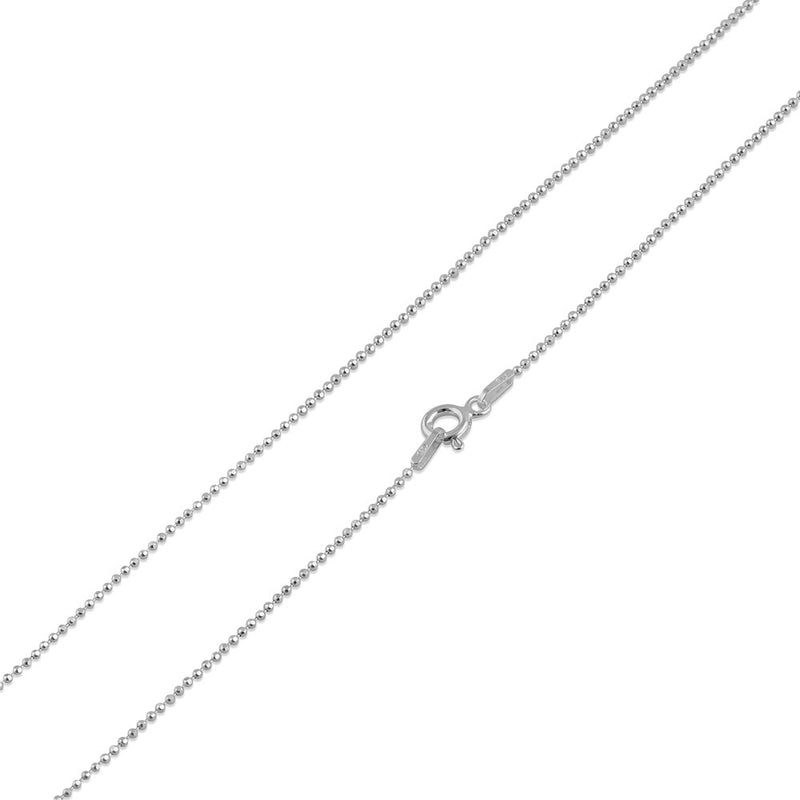 Sterling Silver Bead Diamond Cut Chain 1.0mm