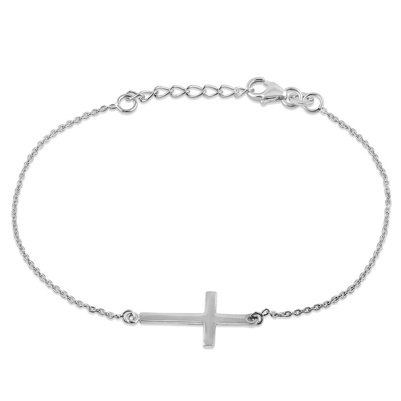 Sterling Silver Cross Bracelet