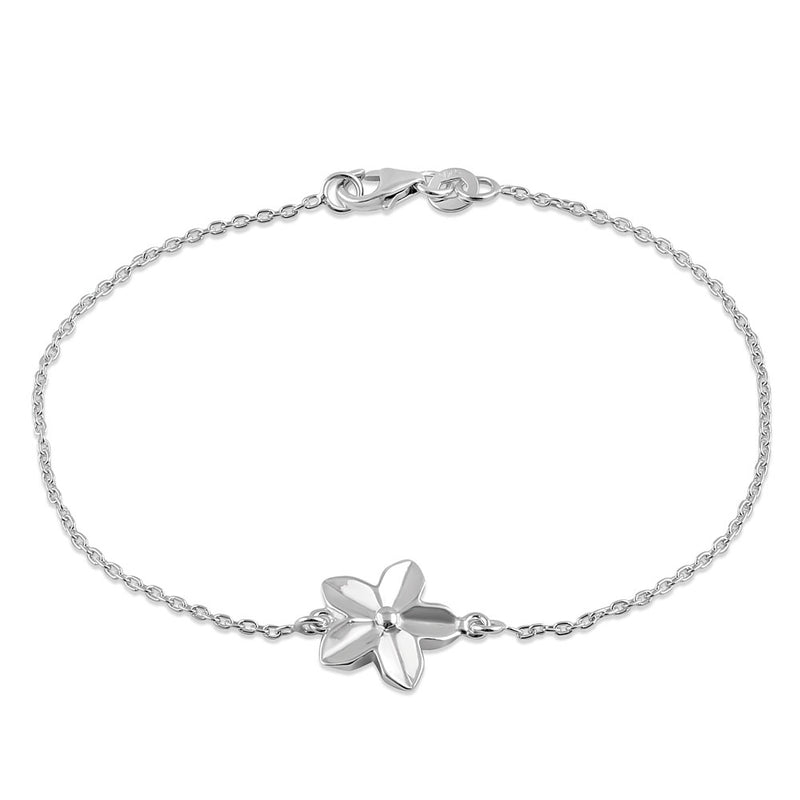 Sterling Silver Plumeria Bracelet