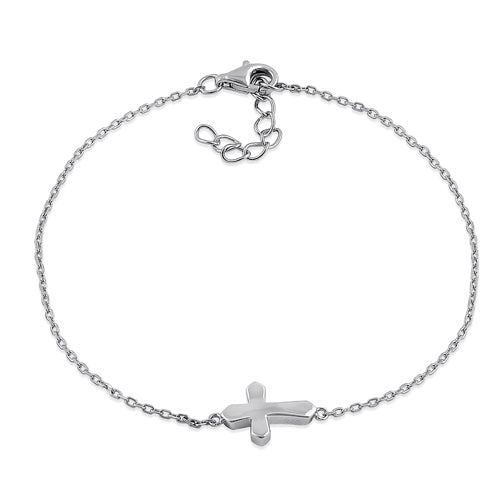 Sterling Silver Small Cross Bracelet