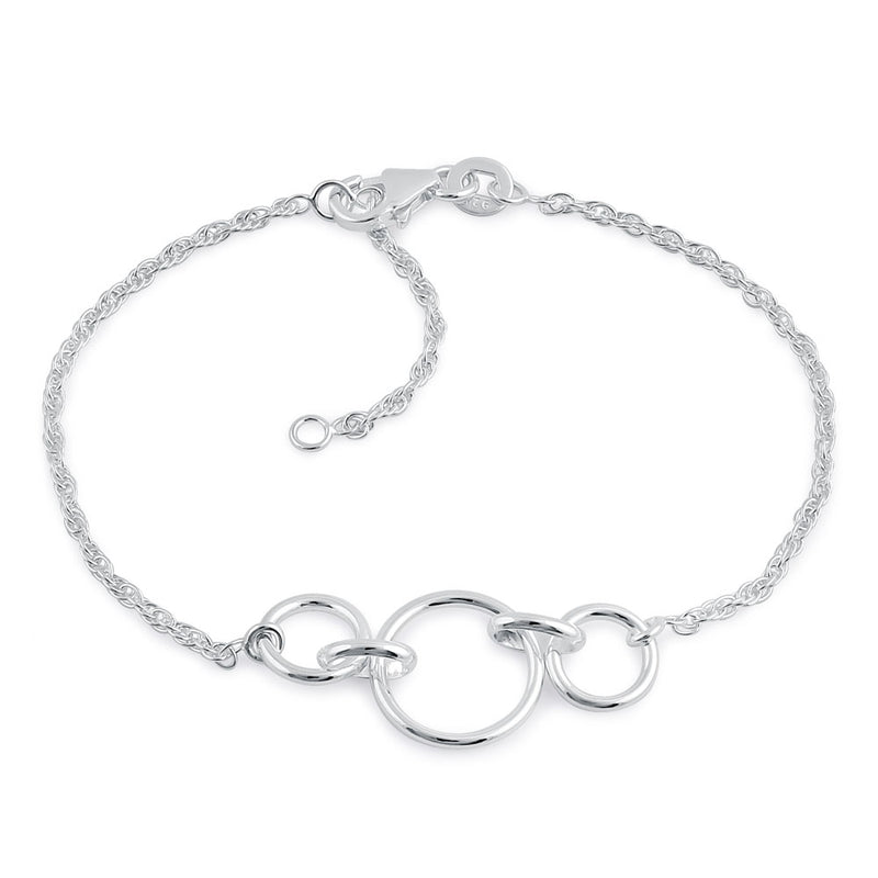 Sterling Silver Triple Round Link Bracelet