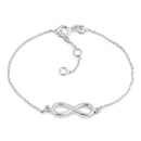 Sterling Silver 7.3mm x19.5mm Infinity Bracelet