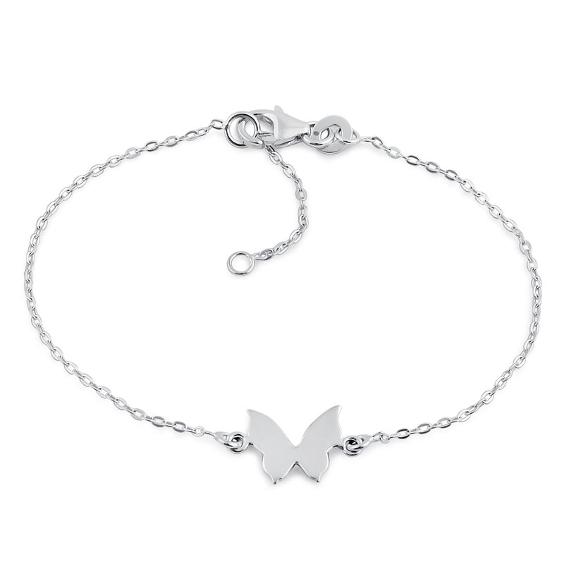 Sterling Silver Simple Butterfly Bracelet