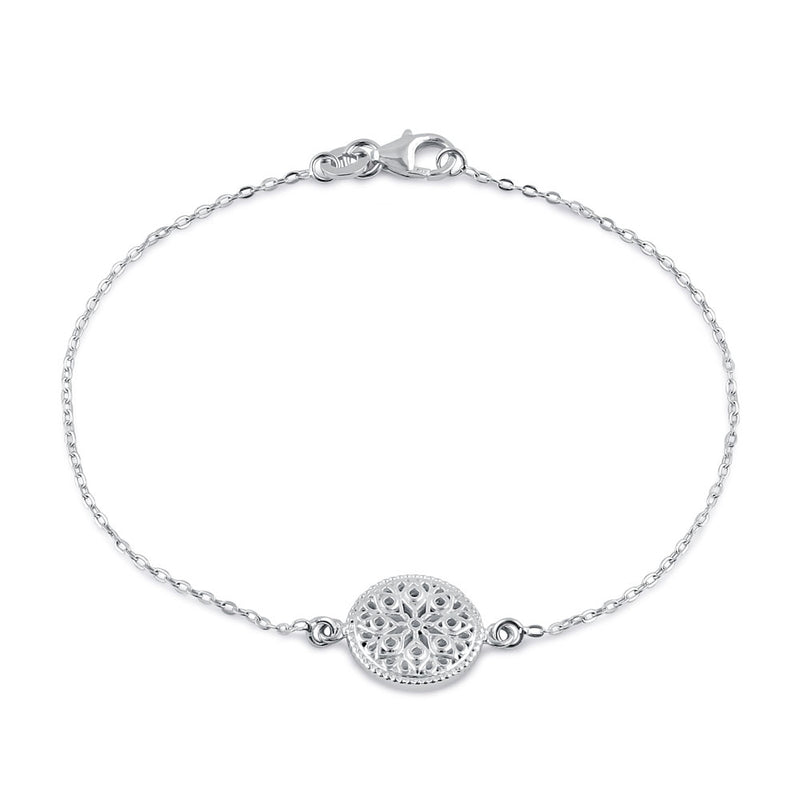 Sterling Silver Vintage Flower Bracelet