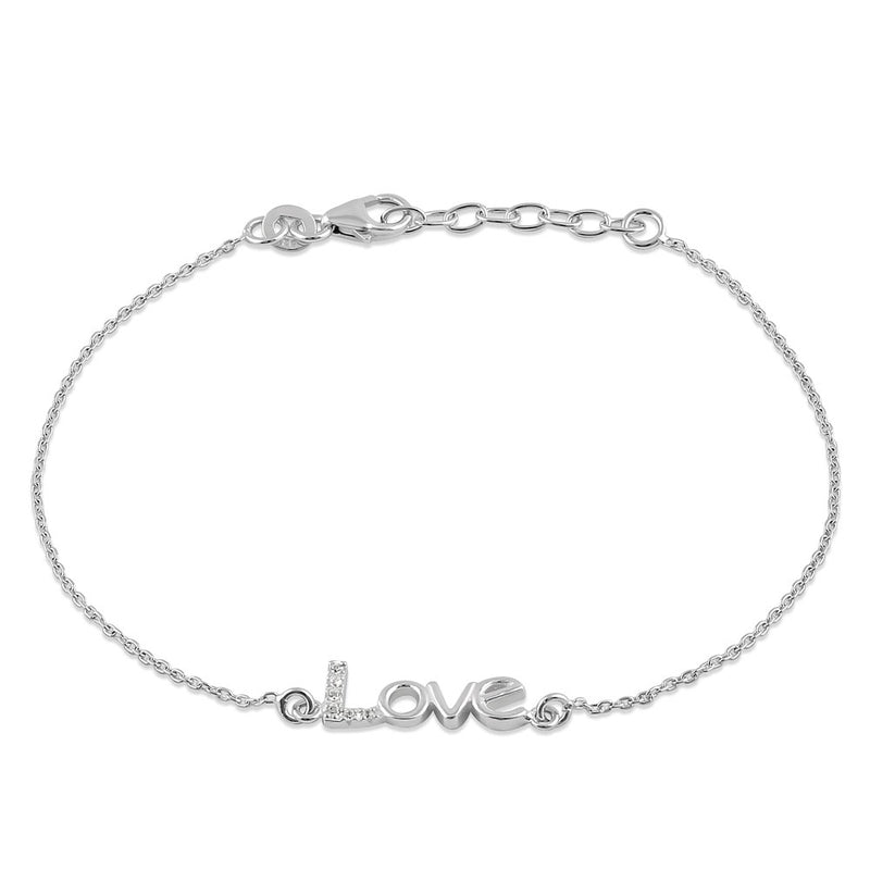 Sterling Silver "Love" CZ Bracelet