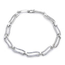 Sterling Silver Clear CZ Stylish Wave Bracelet
