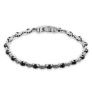 Sterling Silver Eternal Round Black Onyx Marquise Marcasite Bracelet