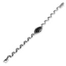 Sterling Silver Marquise Twist Black Onyx Marcasite Bracelet