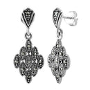 Sterling Silver Marquise Marcasite Earrings
