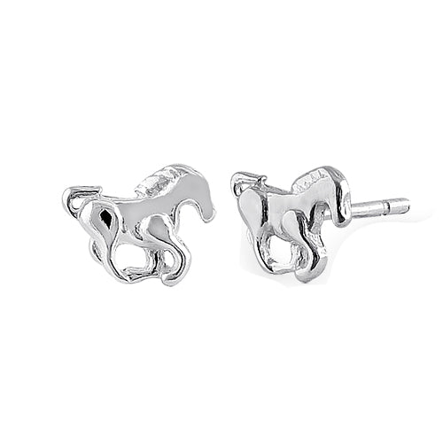 Sterling Silver Horse Earrings