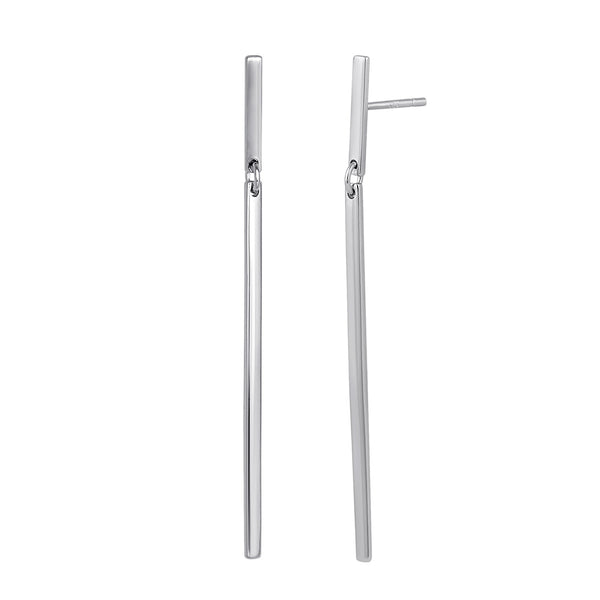 Sterling Silver Dangling Bar Earrings