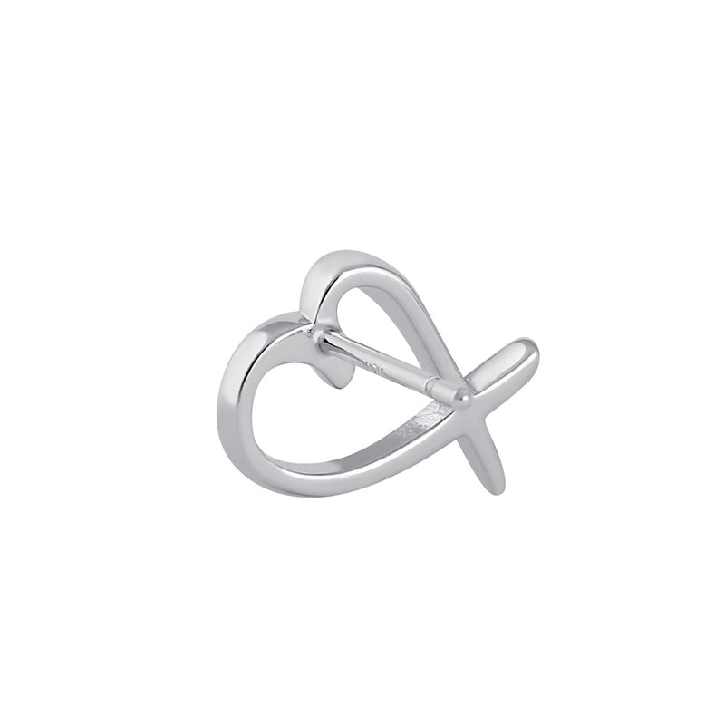 Sterling Silver Heart Design Earrings